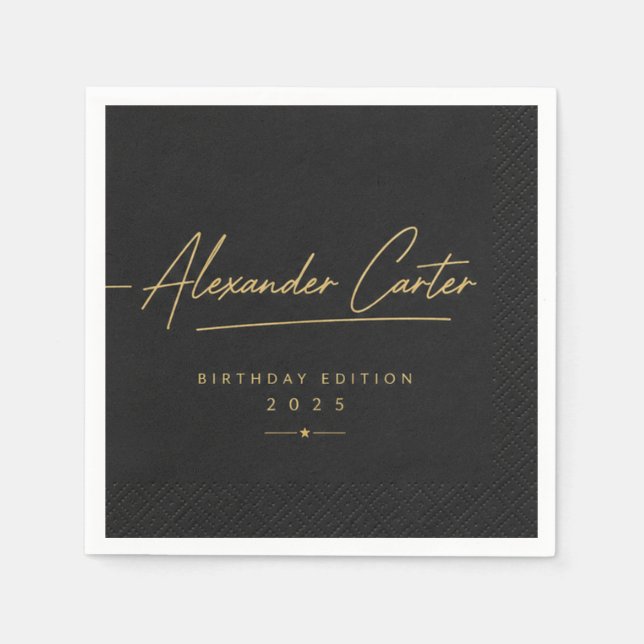 Papel Servilleta de cóctel personalizada con firma (Anverso)