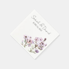 Papel Servilleta de cóctel personalizada elegante flor b