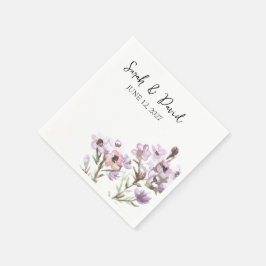 Papel Servilleta de cóctel personalizada elegante flor b
