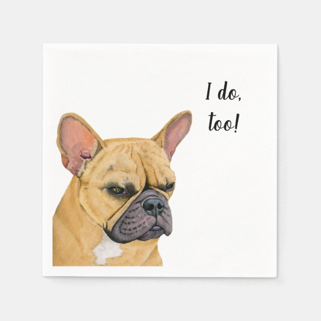 Papel Servilleta de cóctel personalizada para perro Fren (Anverso)