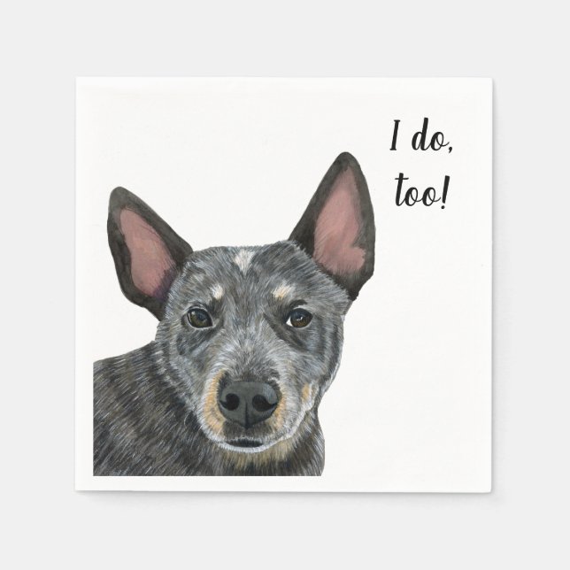 Papel Servilleta de cóctel personalizada para perro gana (Anverso)