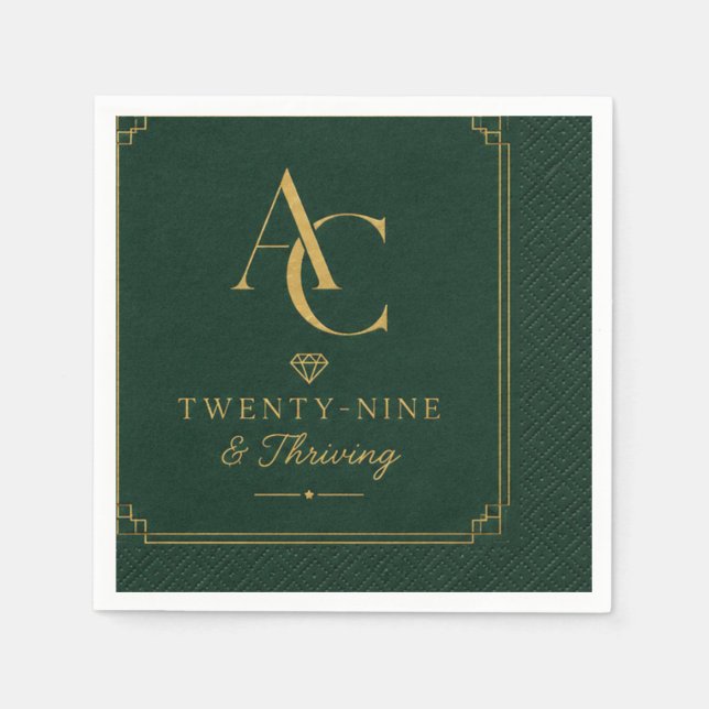 Papel Servilleta de cóctel Twenty-Nine & Thriving (Anverso)