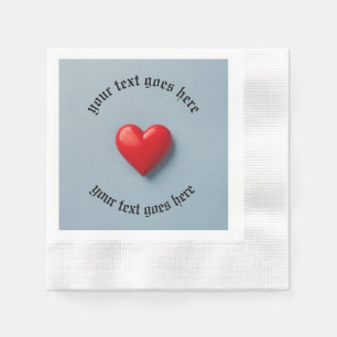 Papel servilleta de corazón con crear su propio texto