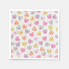 Papel servilleta de corazones de caramelo el día de San 