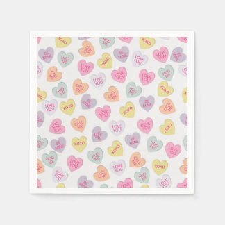 Papel servilleta de corazones de caramelo el día de San 