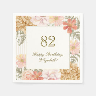Papel Servilleta de cumpleaños 82 otoño color floral ray