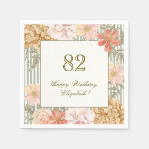 Papel Servilleta de cumpleaños 82 otoño color floral ray