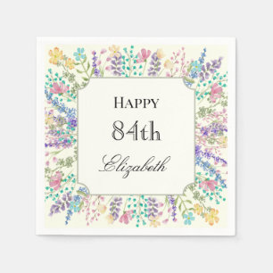Papel Servilleta de cumpleaños 84 Colorida Floral