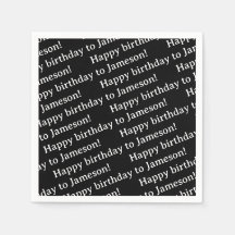 Servilleta de cumpleaños con texto personalizado