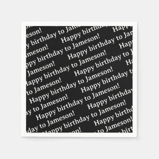 Papel Servilleta de cumpleaños con texto personalizado
