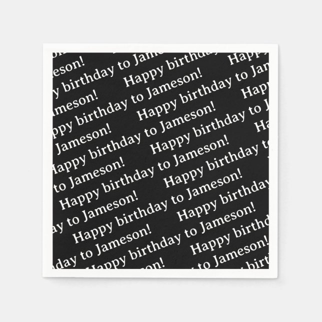 Papel Servilleta de cumpleaños con texto personalizado (Anverso)