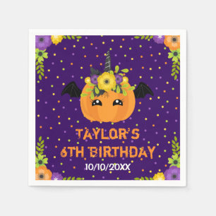 Papel Servilleta de cumpleaños de calabaza de Halloween 