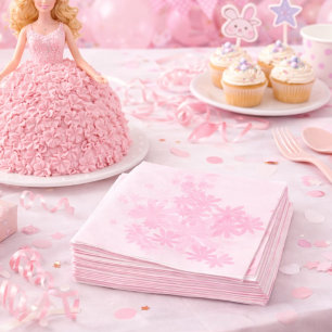 Papel Servilleta de cumpleaños de niña floral rosa minim