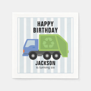 Papel Servilleta de cumpleaños del camión de basura