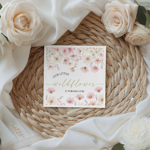 Papel Servilleta de cumpleaños floral Boho Wildflower