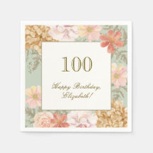Servilleta de cumpleaños número 100 color otoño fl