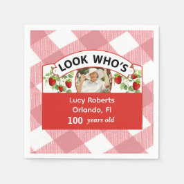 Papel Servilleta de cumpleaños número 100 - Personalizab