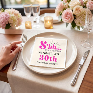 Papel Servilleta de cumpleaños número 30 sorpresa rosa c