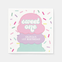 Servilleta de cumpleaños para el dulce primero con