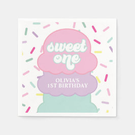 Papel Servilleta de cumpleaños para el dulce primero con