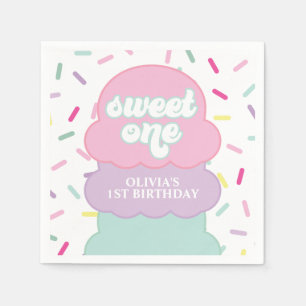 Papel Servilleta de cumpleaños para el dulce primero con