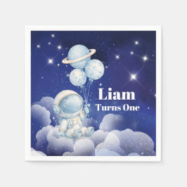 Papel Servilleta de cumpleaños personalizada de astronau