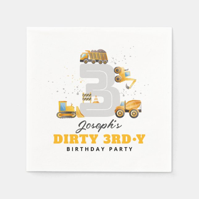 Papel Servilleta de cumpleaños sucio 3rdy (Anverso)