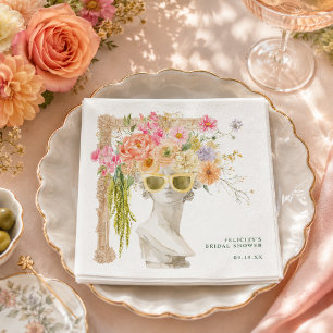 Papel Servilleta de Despedida de Soltera Floral Modern M