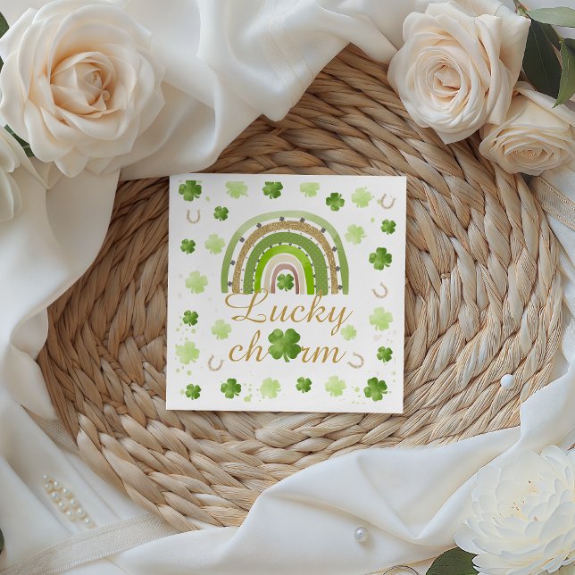 Papel Servilleta de ducha de bebé con trébol de la suert (Subido por el creador)