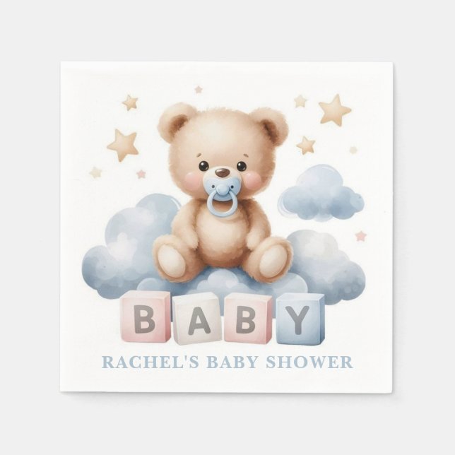 Papel Servilleta de ducha de bebé de osito de peluche (Anverso)