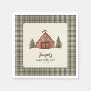 Papel Servilleta de ducha de bebé rústica de Navidad ale