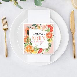 Papel Servilleta de Ducha de Novia de Cítricos Tropicale