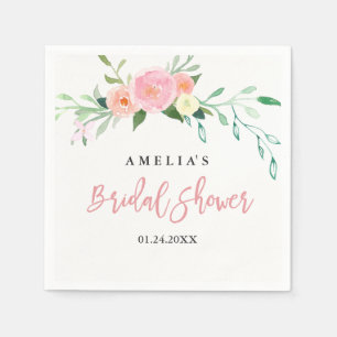 Papel Servilleta de ducha nupcial de acuarela floral bot