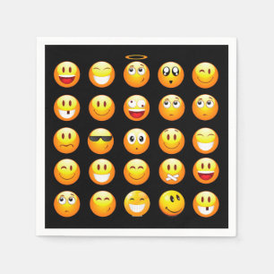 Papel servilleta de emoji negra