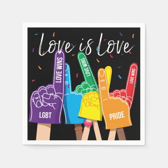 Papel Servilleta de fiesta arcoíris Orgullo Gay LGBT (Anverso)
