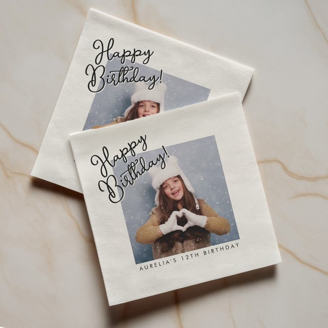 Papel Servilleta de fiesta con foto personalizada para c (Subido por el creador)
