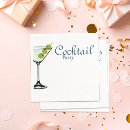 Papel Servilleta de fiesta de cóctel con copa de Martini