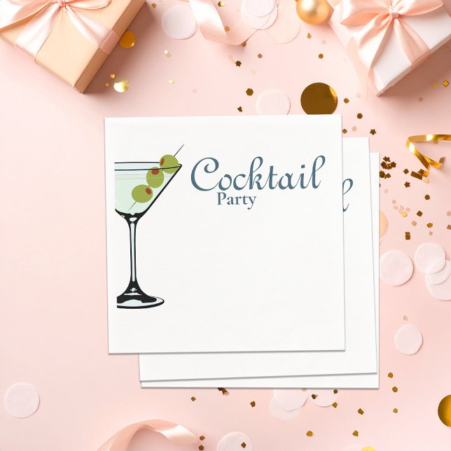 Papel Servilleta de fiesta de cóctel con copa de Martini (Subido por el creador)