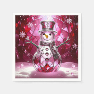Papel Servilleta de fiesta de copos de nieve de muñeco d