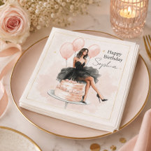 Servilleta de fiesta de cumpleaños de niña elegant