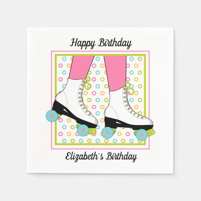 Papel Servilleta de fiesta de cumpleaños de patinaje sob (Anverso)