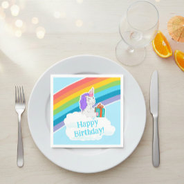 Papel Servilleta de fiesta de cumpleaños feliz de unicor