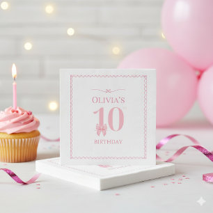 Papel Servilleta de fiesta de cumpleaños número 10 para 