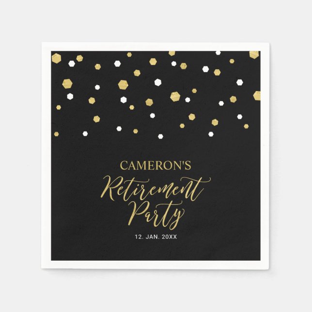 Papel Servilleta de fiesta de jubilación con confeti Chi (Anverso)