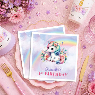 Papel Servilleta de Fiesta de Niña Mágica de Pastel de U