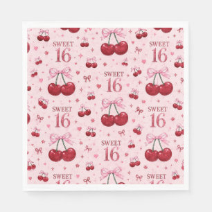 PAPEL SERVILLETA DE FIESTA FLORAL DE CEREZA DULCE 16 CUT