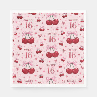 PAPEL SERVILLETA DE FIESTA FLORAL DE CEREZA DULCE 16 CUT
