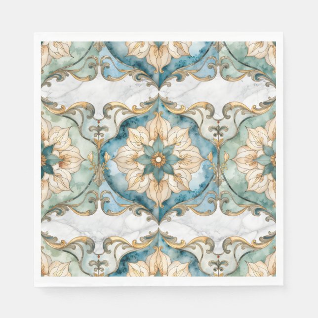 Papel Servilleta de fiesta Tapiz Flor de Ciel (Anverso)