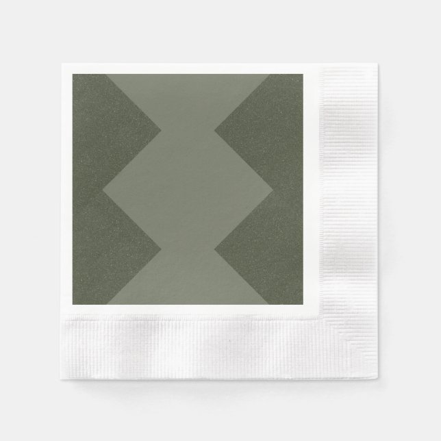 Papel Servilleta de fiesta verde musgo personalizada (Anverso)