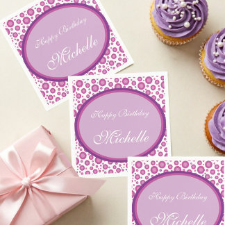 Papel Servilleta de flores manchadas de rosa con texto e